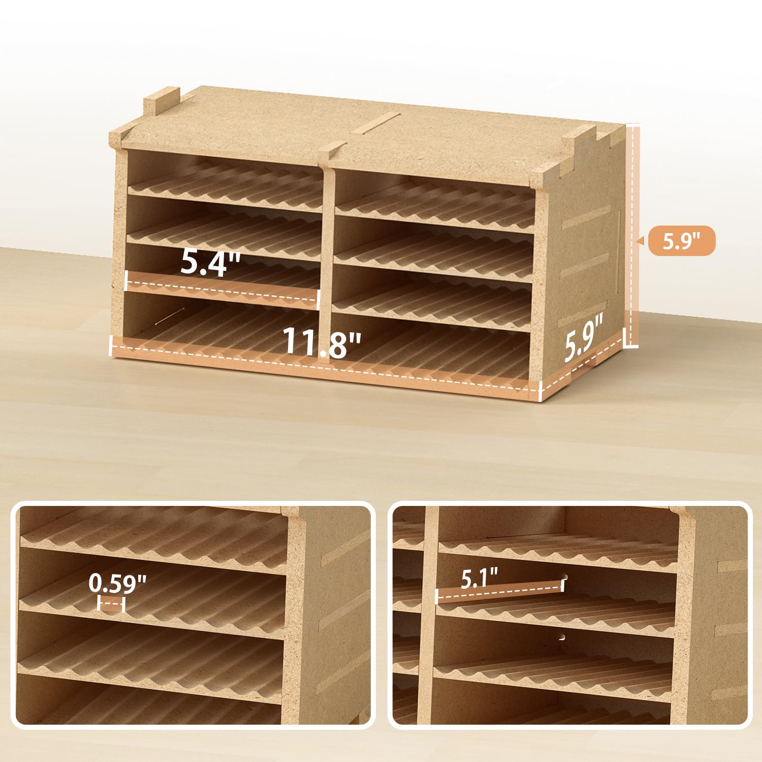 Bucasso Hobby Organizer GK4 range-outils 64 rainures MDF