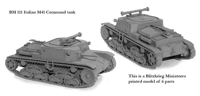 Perry Miniatures World War 2 BM 111 char italien M41 commandement 28mm