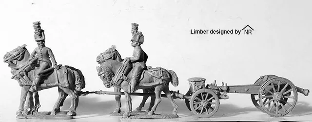 Perry Napoleonic AN34 limber figurines 28mm 4 chevaux