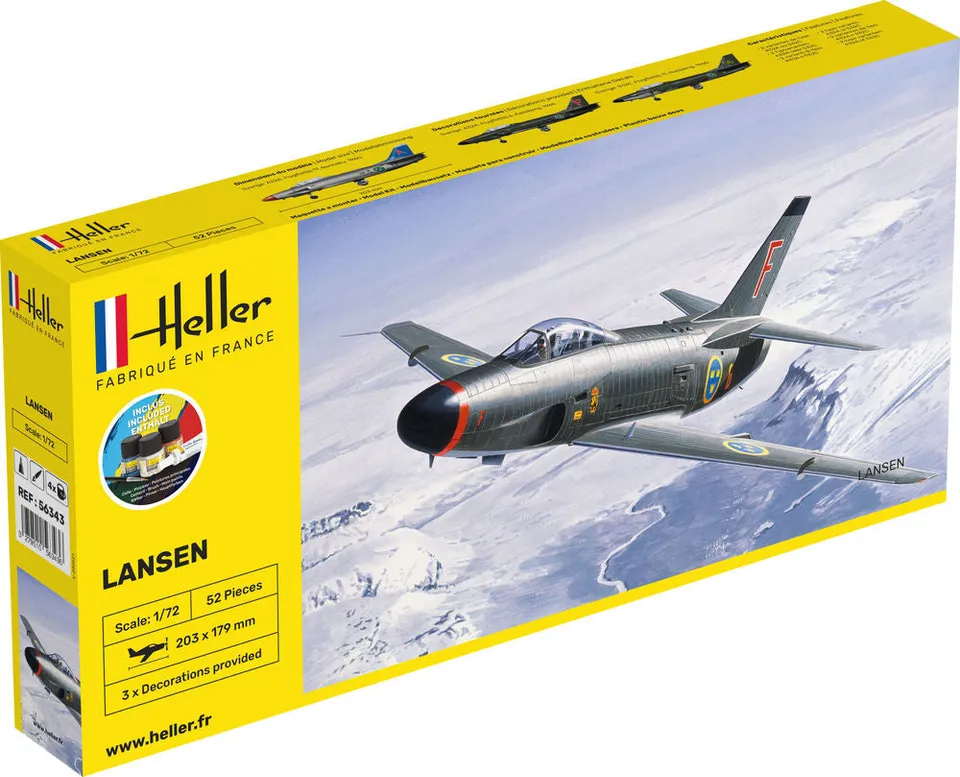 Heller Starter Kit Lansen Saab 32 1/72 maquette avion complet