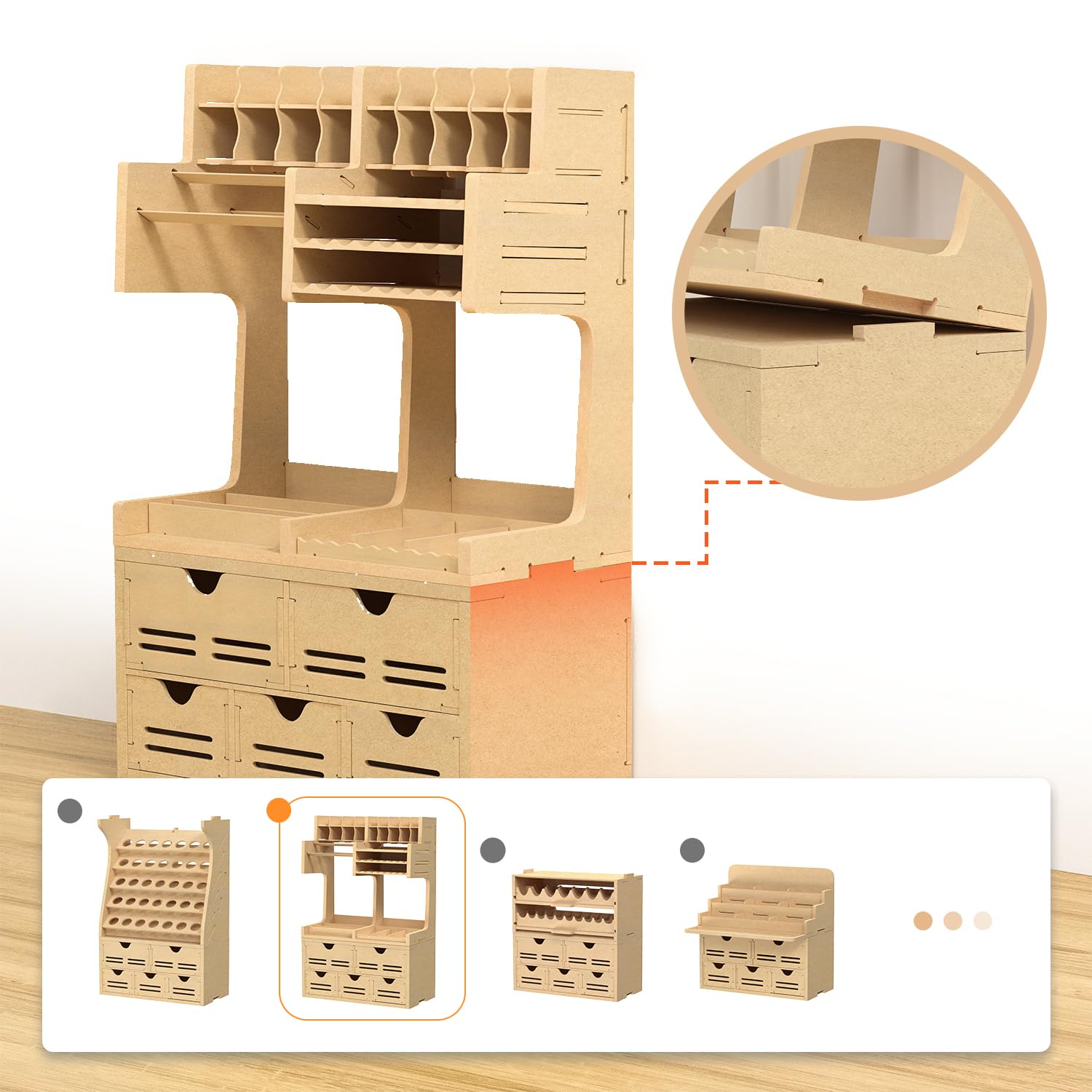 Bucasso Hobby Organizer GK2 rack tiroirs bois MDF