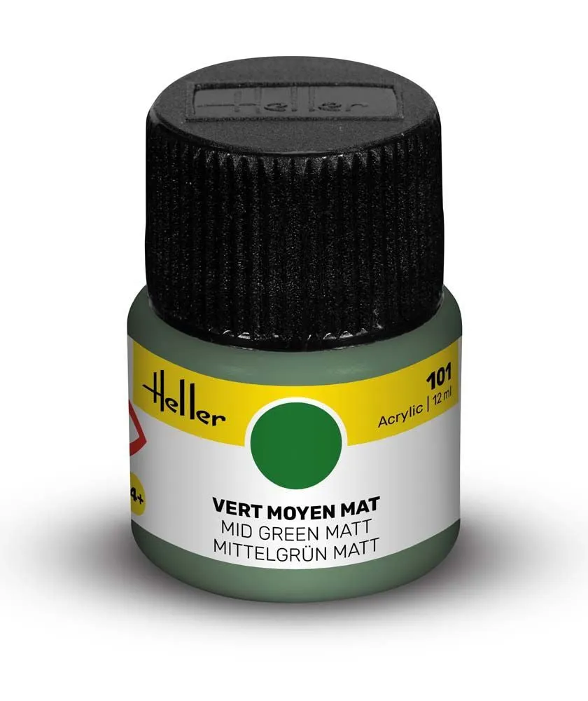 Heller Peinture Acrylic 101 vert moyen mat peinture maquette