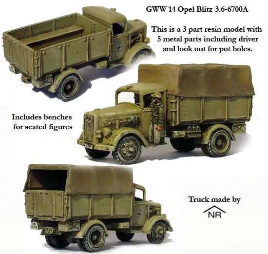 Perry Miniatures World War 2 GWW14 maquette Opel Blitz résine