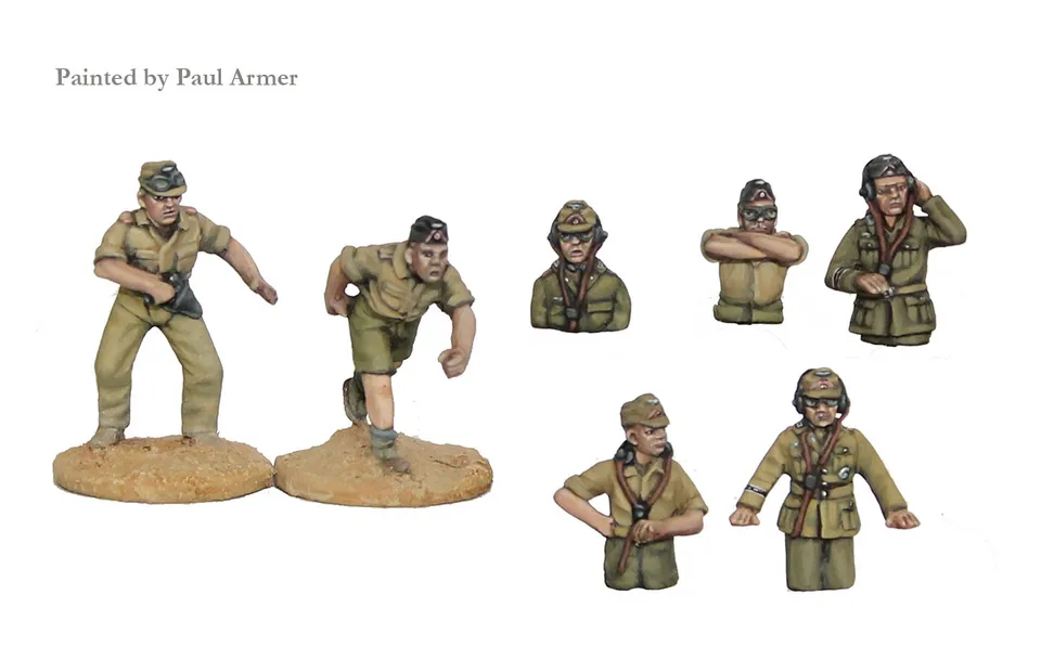 Perry Miniatures World War 2 GWW 3 German tank crew figurines 28mm