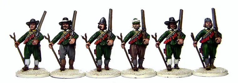 Perry English Civil War ECW31 Mousquetaires figurines en marche
