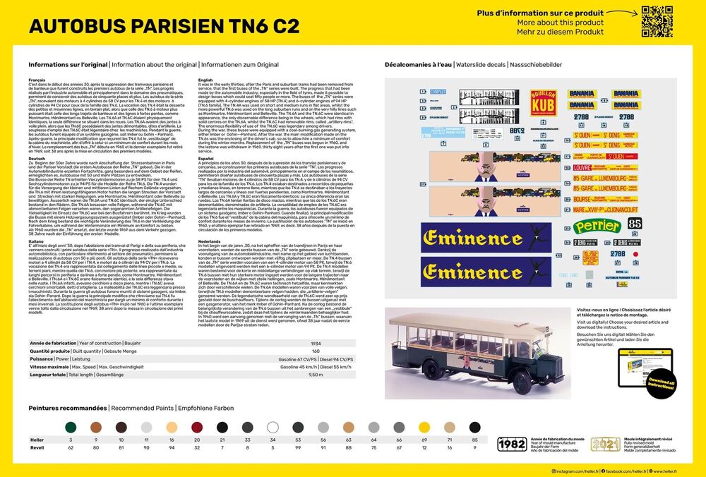 Heller Starter Kit Autobus TN6 C2 1/24 Maquette Bus