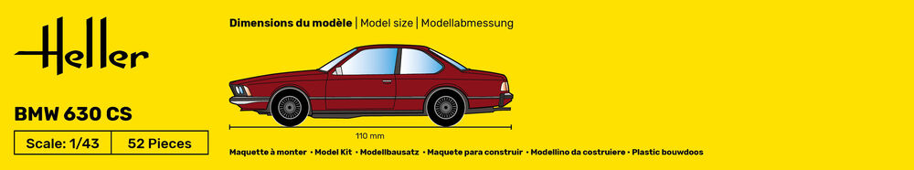 Heller Starter Kit BMW 630 CS 1/43 maquette voiture allemande