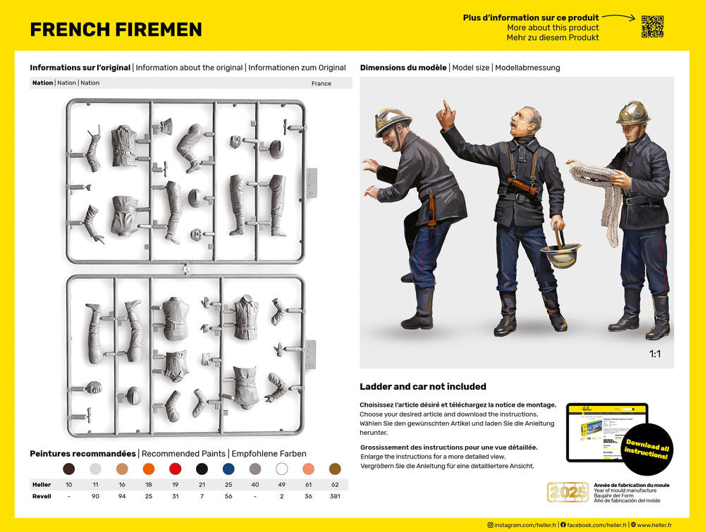Heller Starter Kit Pompiers 1/24 kit complet figurines