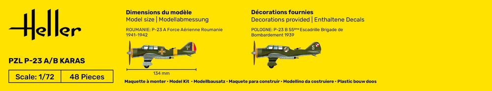 Heller Starter Kit PZL 23 Karas 1/72 maquette avion militaire