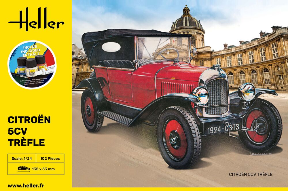 Heller Starter Kit Citroen Trèfle 1/24 maquette voiture kit