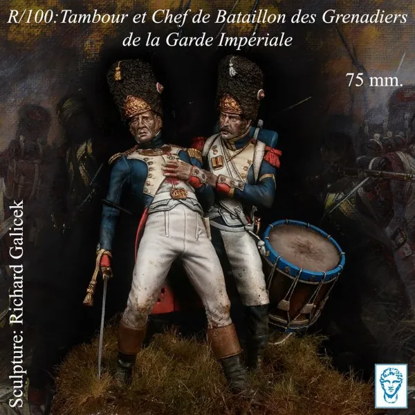 ART GIRONA Miniatures Tambour et Chef figurine 54 mm grenadiers