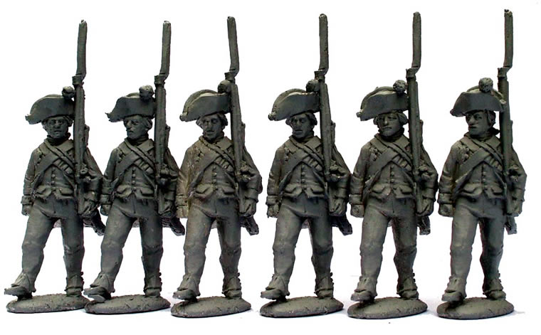 Perry AW88 Hesse-Cassel Musketeers advancing figurines