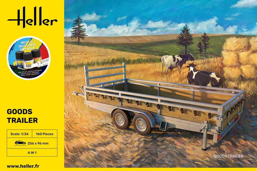 Heller Starter Kit Goods Trailer 1/24 maquette remorque kit complet