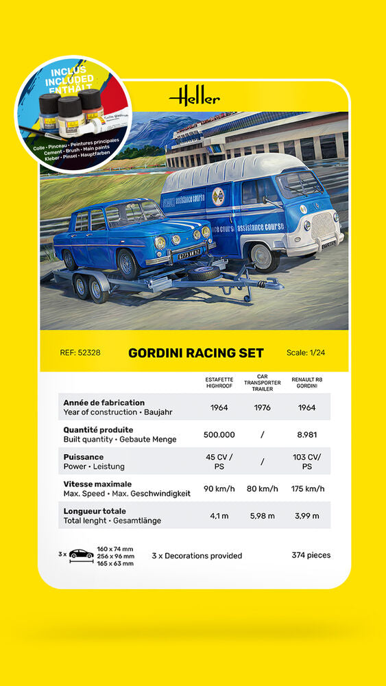 Heller Starter Gordini Racing Set Maquette Voiture 1/24 kit complet