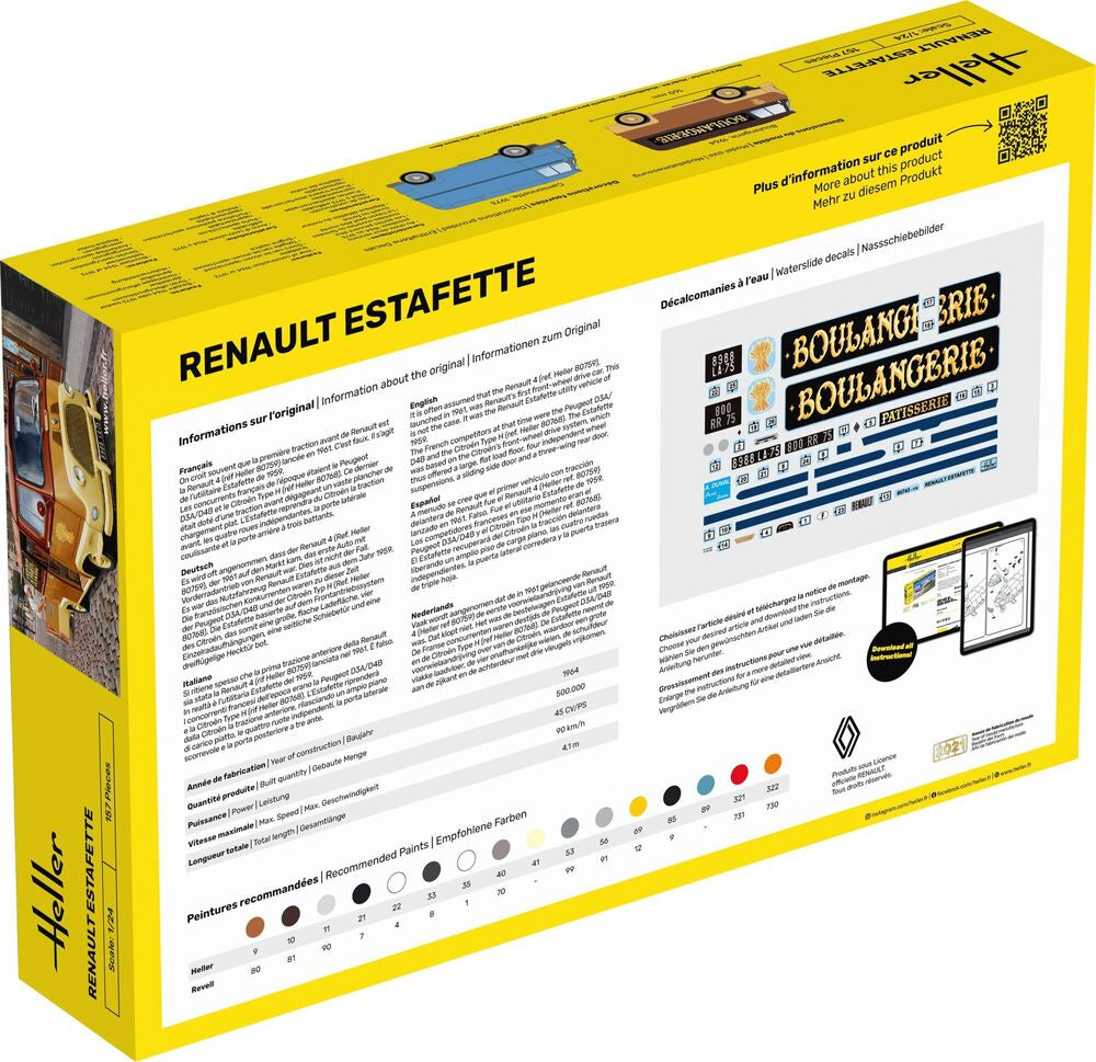Heller Starter Kit Renault Estafette maquette fourgon 1/24