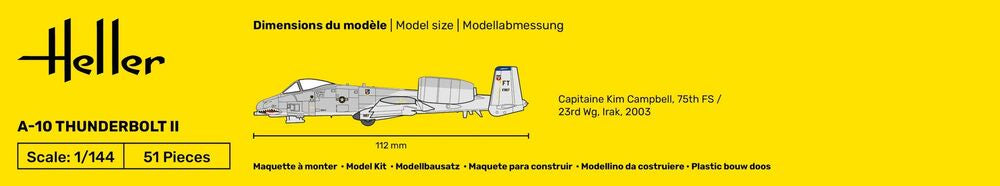 Heller The 9.99 A-10 Thunderbolt II 1/144 maquette avion