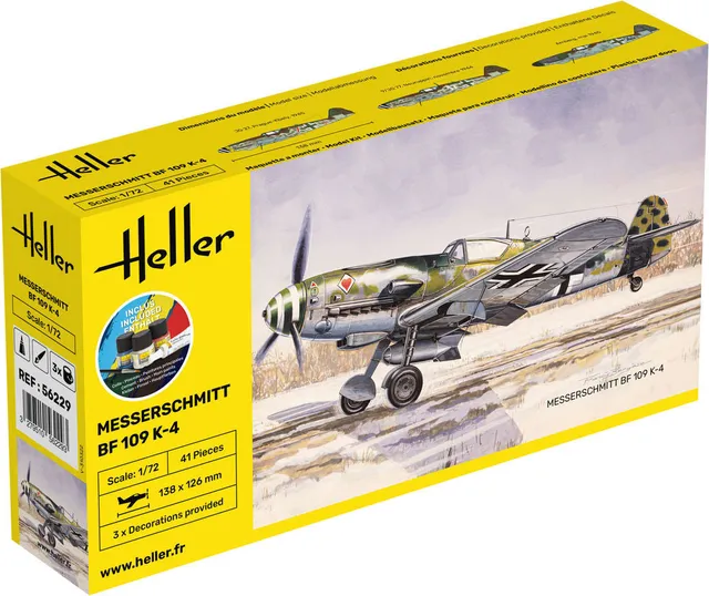 Heller Starter Kit Bf 109 K-4 1/72 maquette avion hélice