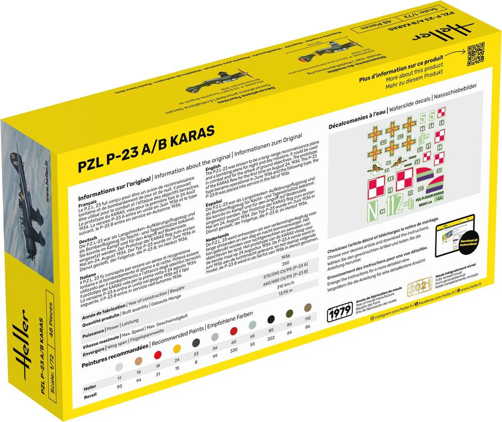 Heller Starter Kit PZL 23 Karas 1/72 maquette avion militaire