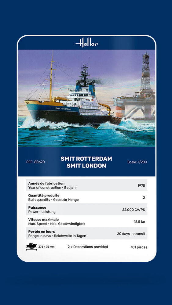 Heller Historical Smit Rotterdam Maquette Bateau 1/200 remorqueur