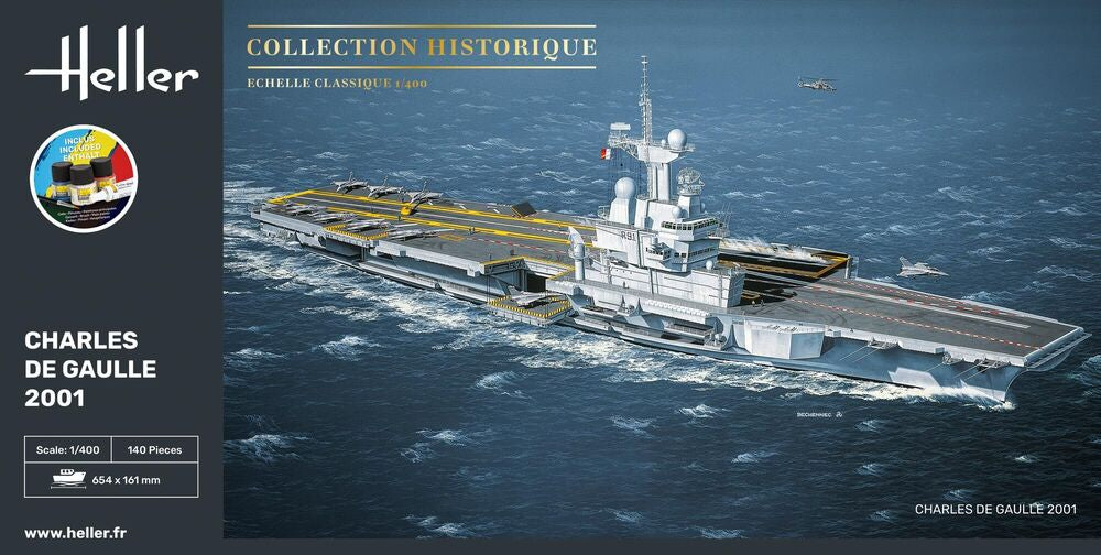 Heller Starter Kit Charles de Gaulle 1/400 maquette bateau kit