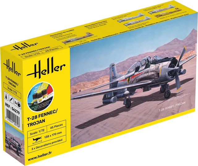 Heller Starter Kit T-28 Fennec Trojan 1/72 avion complet