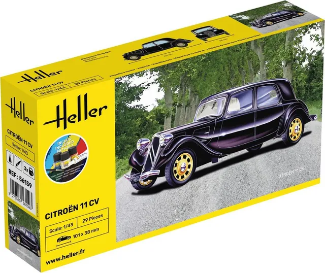 Heller Starter Citroen 11 CV Maquette Voiture 1/43 kit complet