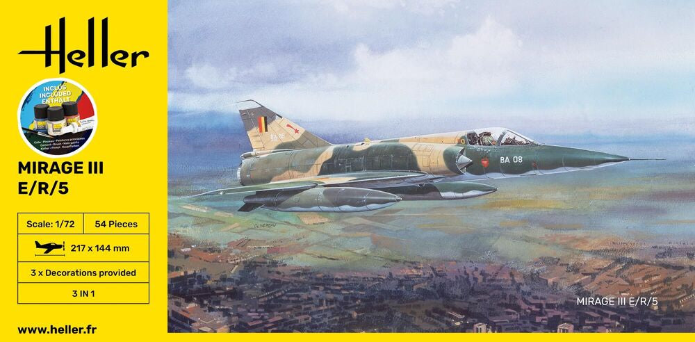 Heller Starter Kit Mirage III E 1/72 maquette avion jet