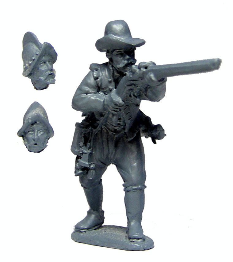 Perry 40mm BR15 caliverman figurine garnison 3 têtes