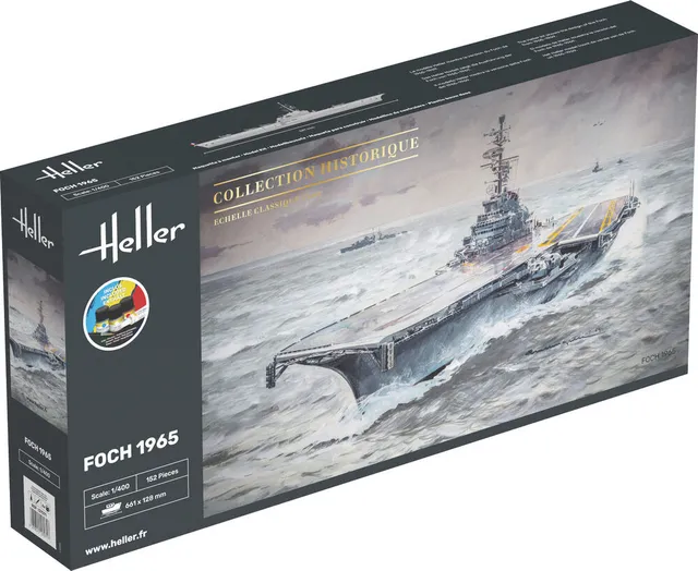 Heller Starter Kit Foch 1/400 maquette porte-avions complète