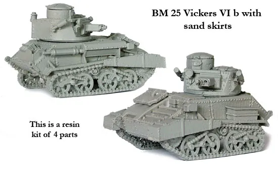 Perry WWII BM 25 maquette char Vickers VIb jupes