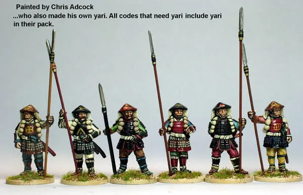 Perry Samurai SAM7 Yari Ashigaru figurines repos 28mm