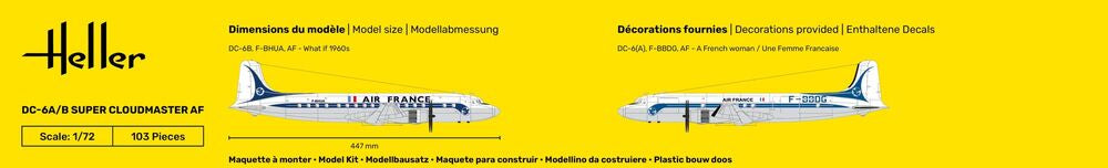 Heller Historical Collection DC-6 Super Cloudmaster maquette avion 1/72 Air France