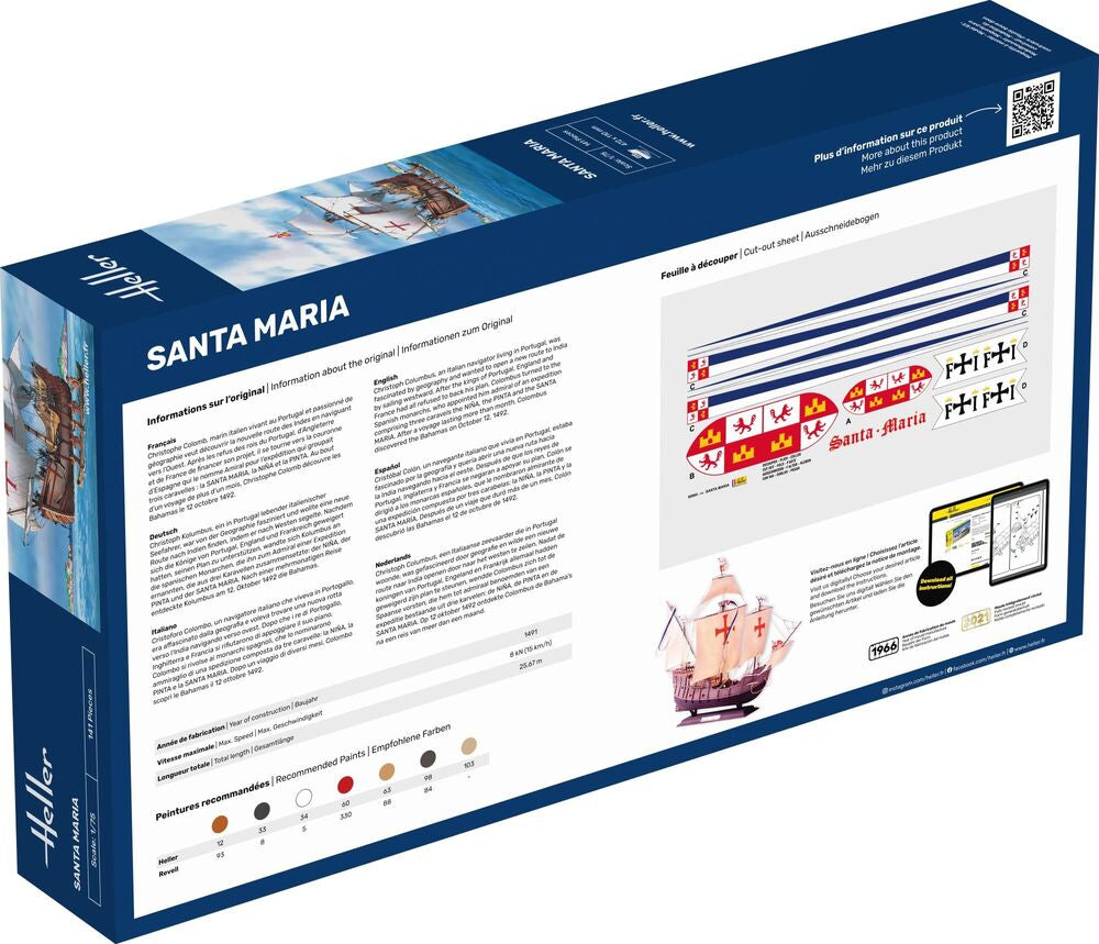 Heller Historical Santa Maria maquette bateau 1/75 voilier