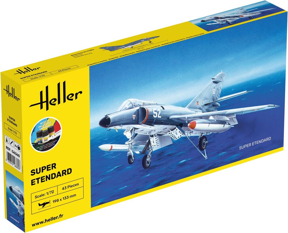 Heller Starter Kit Super Etendard 1/72 Maquette Avion Jet