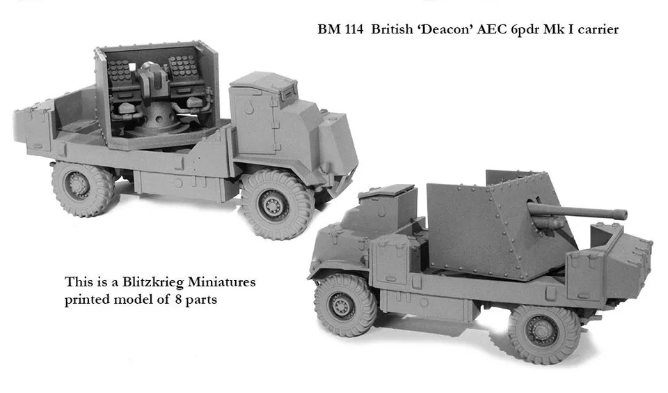 Perry Miniatures World War 2 BM 114 maquette canon Deacon 6pdr