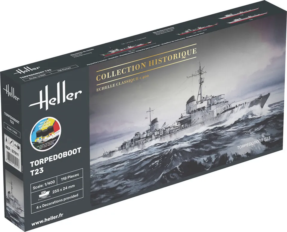 Heller Starter Kit Torpedoboot T23 1/400 maquette bateau guerre