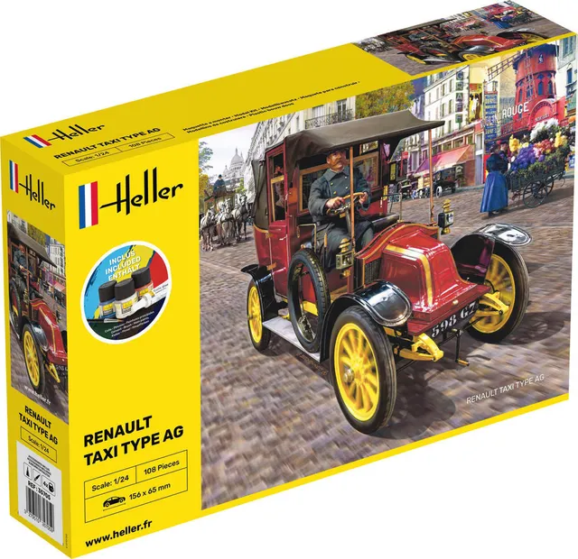 Heller Starter Kit Renault Taxi Type AG 1/24 maquette voiture kit complet