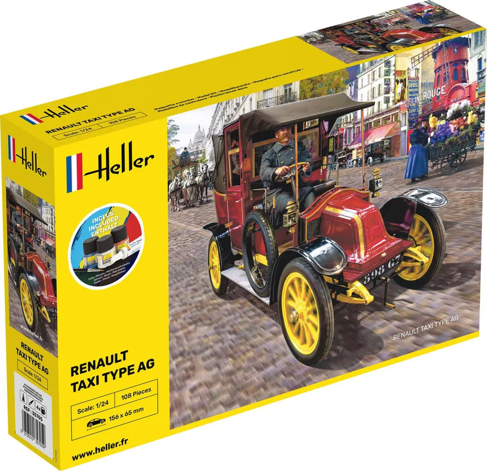 Heller Starter Kit Renault Taxi Type AG 1/24 maquette voiture kit complet