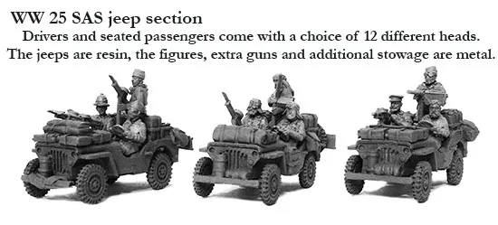 Perry World War 2 WW25 SAS Jeep Section maquette 28mm résine