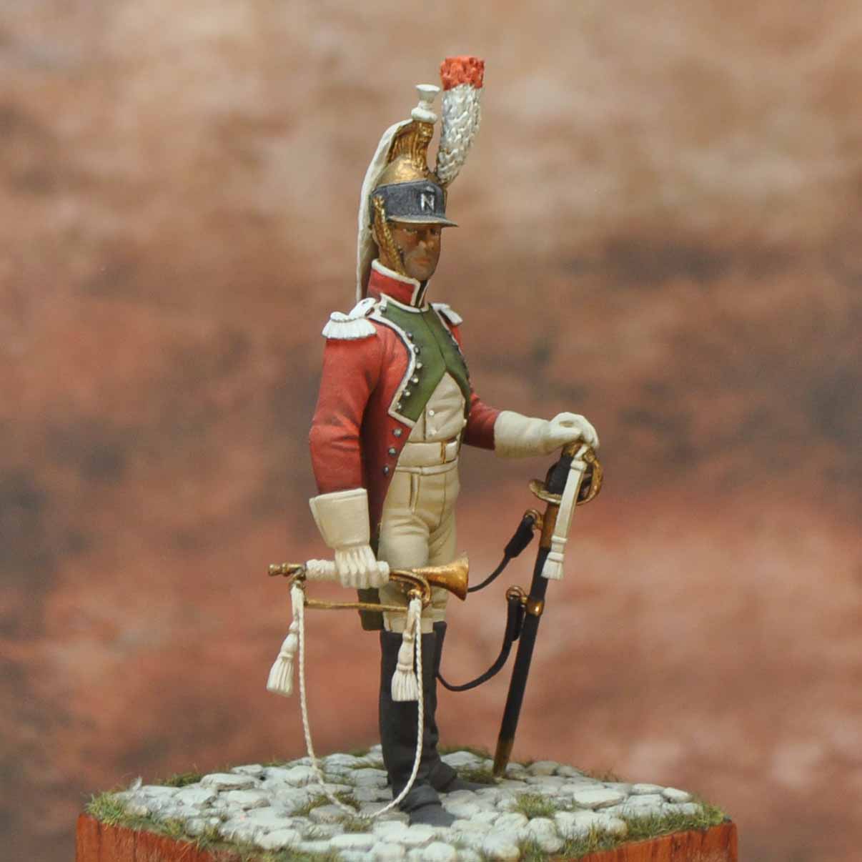 ART GIRONA Napoleonic Trumpet Dragons Regiment figurine 1809