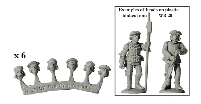 Perry European Armies EA7 Têtes 1490-1520 figurines 36 pièces