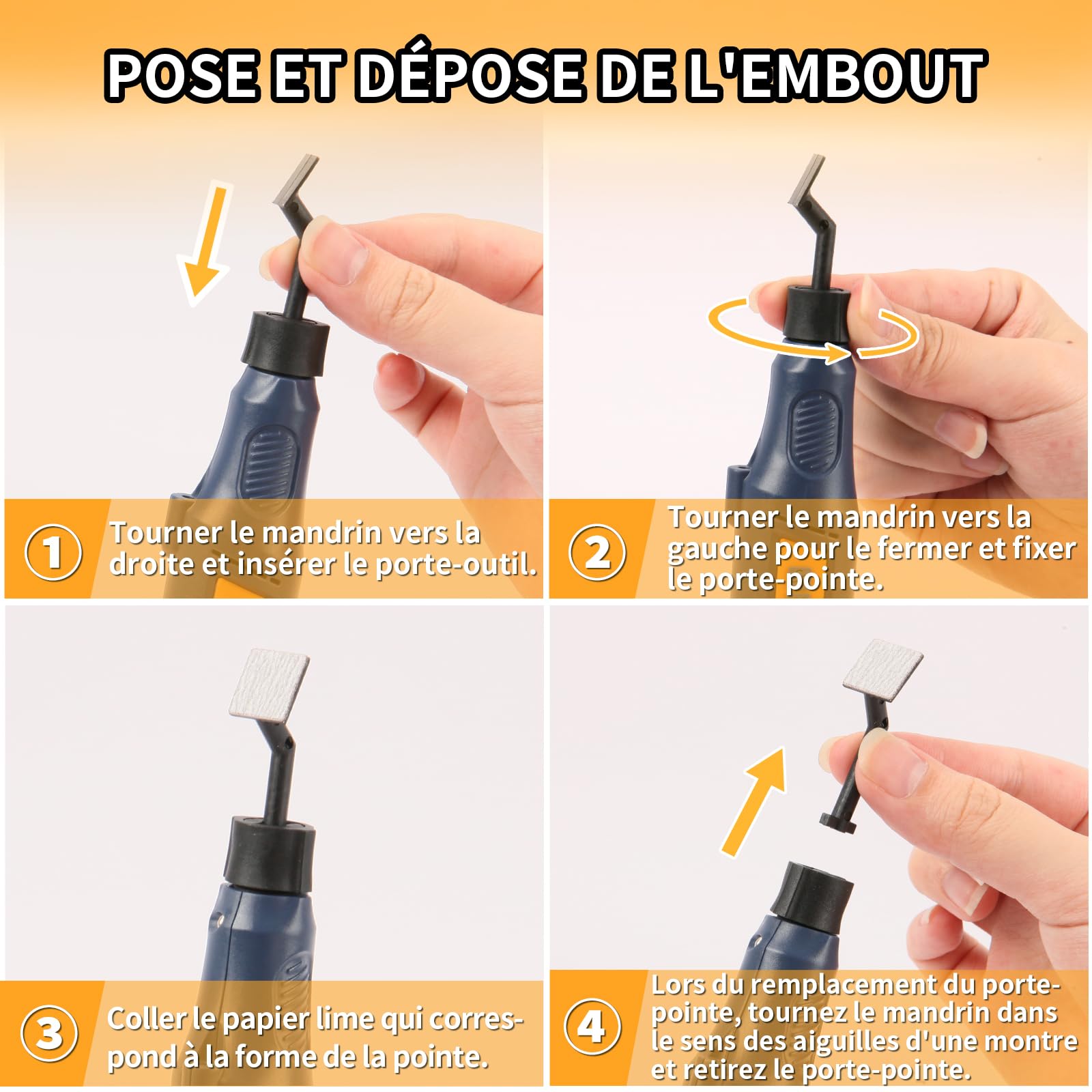 Bucasso Cordless Pen Sander PLH1000 ponceuse stylo bleu