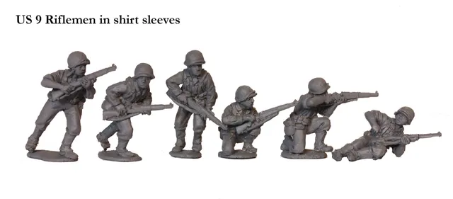 Perry Miniatures World War 2 US 9 figurines fantassins chemise