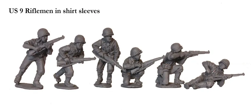 Perry Miniatures World War 2 US 9 figurines fantassins chemise