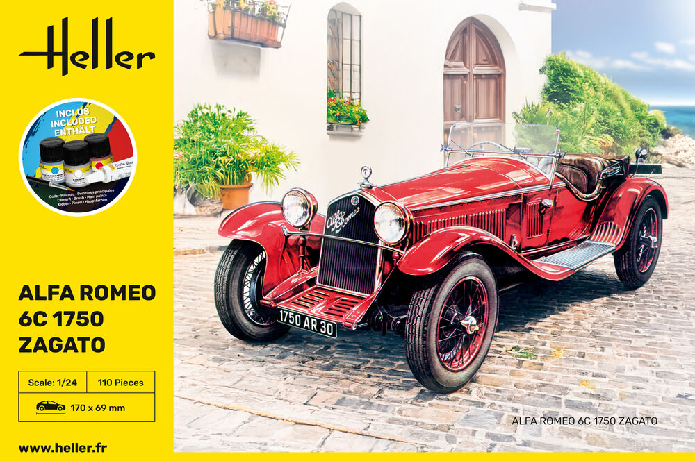 Heller Starter Kit Alfa Romeo 6C 1750 Zagato 1/24 kit maquette