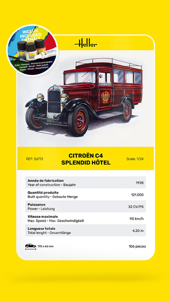 Heller Starter Kit Citroen C4 maquette voiture 1/24 hôtel