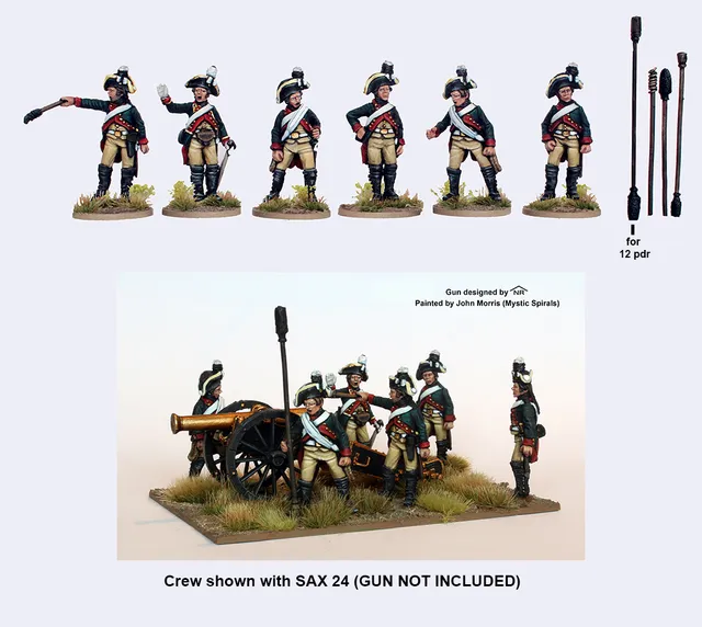Perry Napoleonic SAX 26 servants canon 1806 28mm sans canon