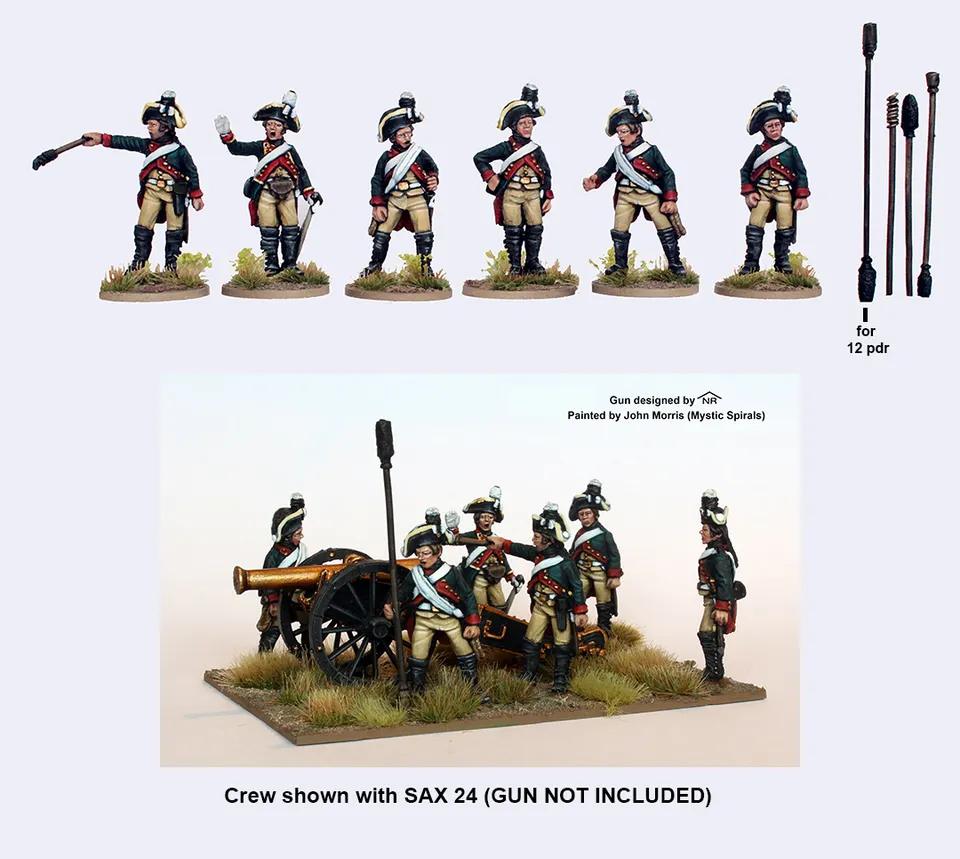 Perry Napoleonic SAX 26 servants canon 1806 28mm sans canon