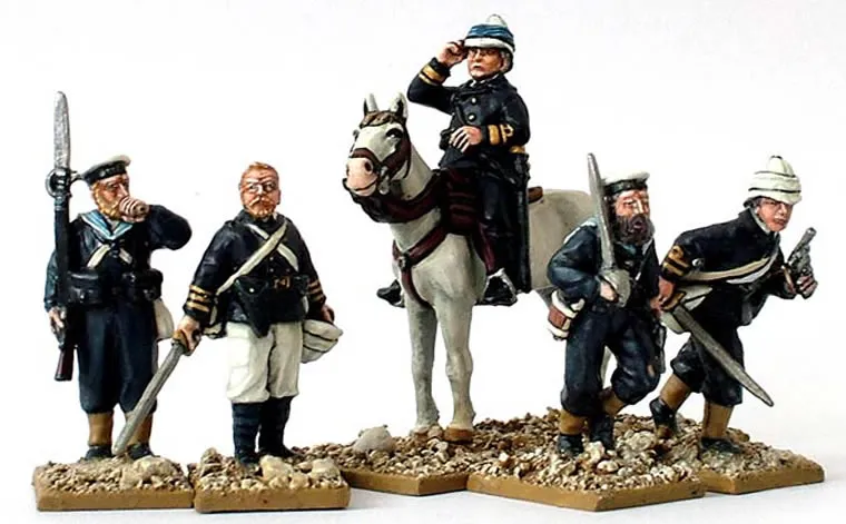 Perry Little Wars SB14 Naval Brigade command figurines