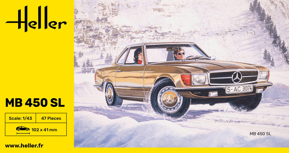 Heller 9.99 MB 450 SL 1/43 maquette voiture cabriolet